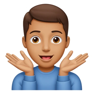 hands out like a hug and tounge out with eyes squinting  sticker