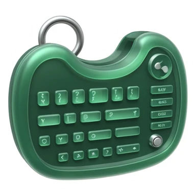 3D render of Swallowed Keys, X-Ray imaging aesthetic, translucent materials showing internal structure, stomach shape in greenish night-vision style with keys inside, medical scan style, emoji style, isolated on white background --v 6.0. sticker