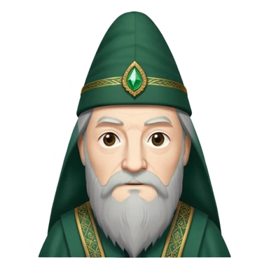 albus dumbledore from harry potter with dark green turkish fez hat and decorative motifs, no gem sticker