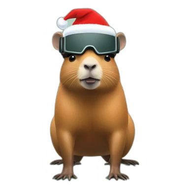 full body capybara in vr headset christmas sticker