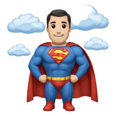 a moai emoji with a superman cape with the original face or the moai emoji with a super man saving people vibe like the superman there is some man waiting in the sky meme sticker