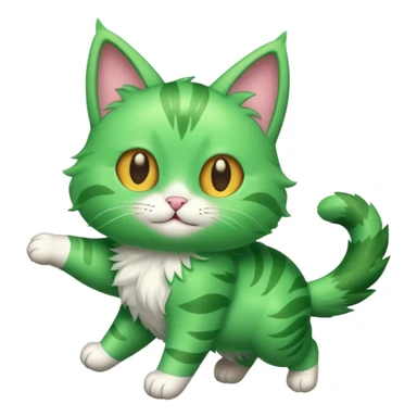 chat volant vert la droite sticker