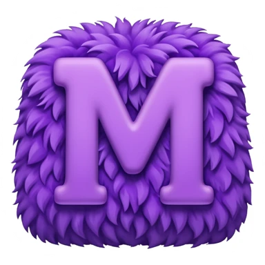 The fluffy letter M is purple in color sticker