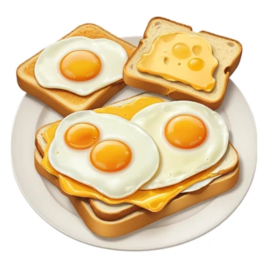 breakfast sandwich on a plate with eggs on the side sticker