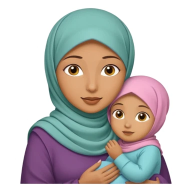 Make a Muslim with a kid wearing a hijab  sticker