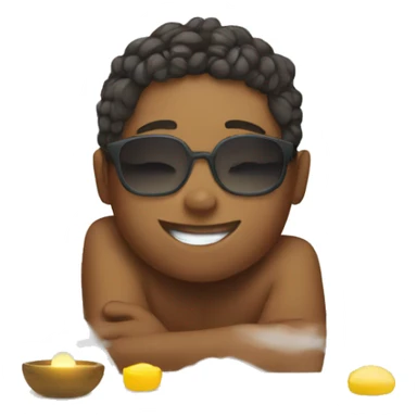 Kid relaxing at a spa  sticker