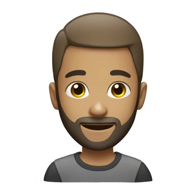 smiling boy with beard and bald head  sticker