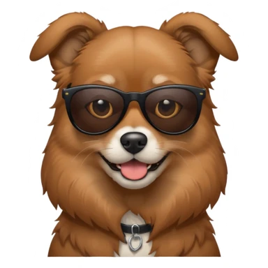 dog with total black sunglasses sticker