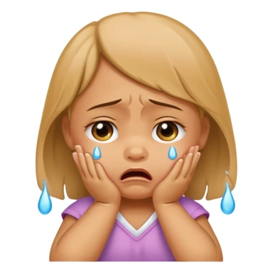 Tan baby girl crying  sticker