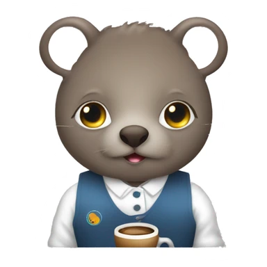 Barista wombat with la marzocco sticker