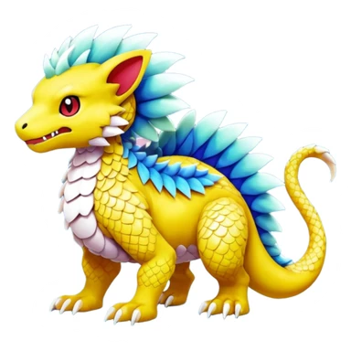 Colorful Vibrant Unique Pokémon-Digimon-Fakémon-hybrid-creature (full body) sticker
