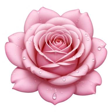 High definition, realistic, pale pink ￼rose, with tiny dew drops  sticker