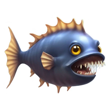 Anglerfish with a glowing lure hanging from its forehead, sharp teeth, and big eyes. sticker
