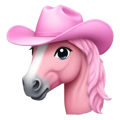 pink pony wearing a baby pink cowboy hat  sticker