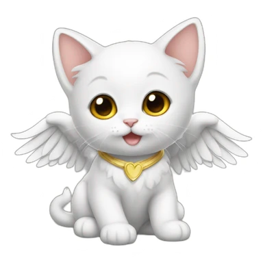 Cute baby cat wearing wings sticker