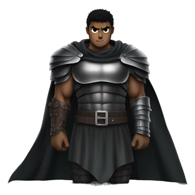 Guts from Berserk shows his biceps, black armor and cape sticker