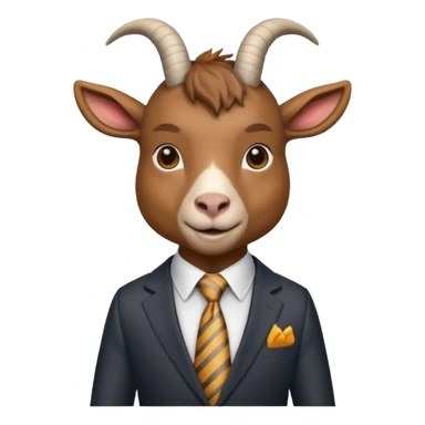 goat with tie & suit sticker