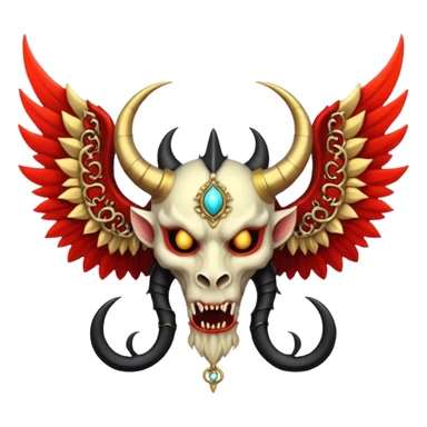 holy emblem with black wings with horn demon sticker