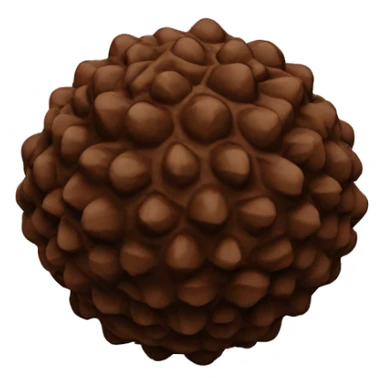 A single, vibrant, emoji-style rudraksha. It has a deep brown color with a glossy finish, emphasizing its smooth, bead-like texture. sticker