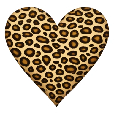 Leopard print heart sticker
