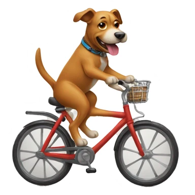 Dog riding a bike sticker