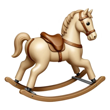 Beige rocking horse toy sticker
