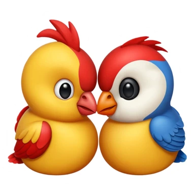 crea dos agapornis dándose un beso sticker