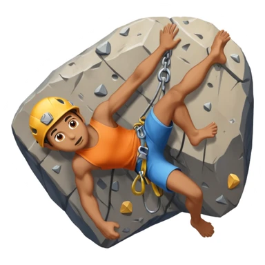 falling rock climbing sticker