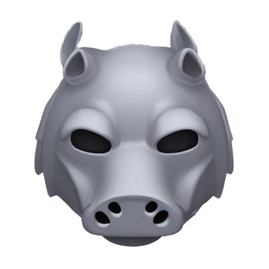Lavender gray Pig darth Vader mask face armadillo darth Vader fanned tail feathered tail pig armadillo darth Vader face sticker