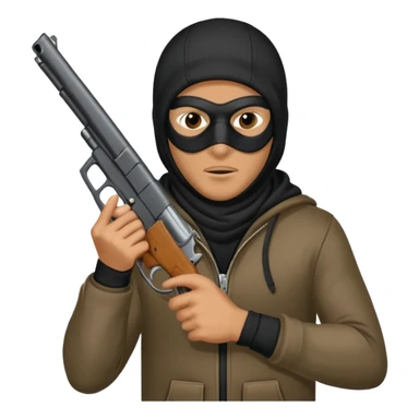 Hoodlum burglar madk and gun with switch and extended clip sticker