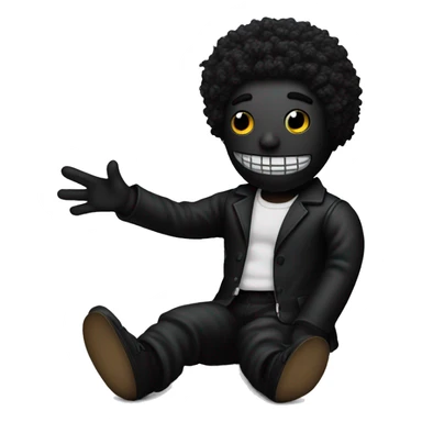 A jet black voodoo doll  sticker