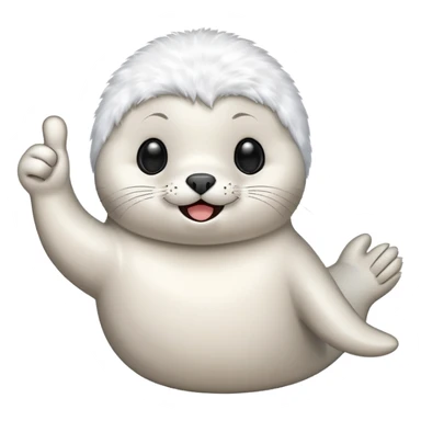 a kawaii seal giving a thumbs up sticker