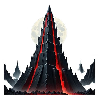 Barad Dúr from Lord of the Rings, Dark, giant Tower, with red beams shooting from the top into the sky sticker