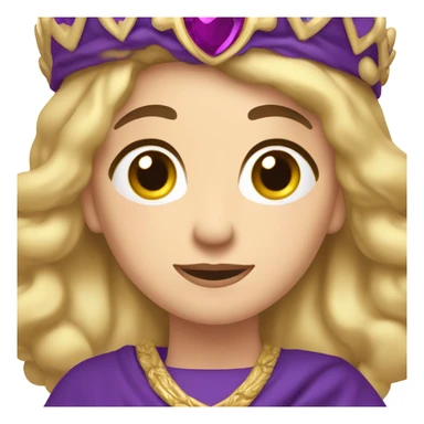 Caucasian long  brunette woman wearing formal royal purple robes and a crown who is pouring her heart out to the man she adores  sticker