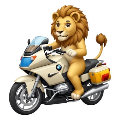 Lion in a BMW motorcycle  sticker