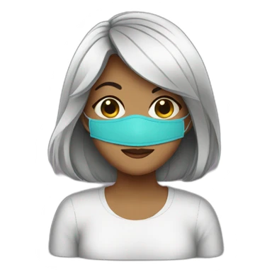 nde girl wearing a mask  sticker