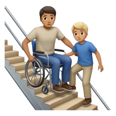 A man pushing a disabled kid down the stairs sticker