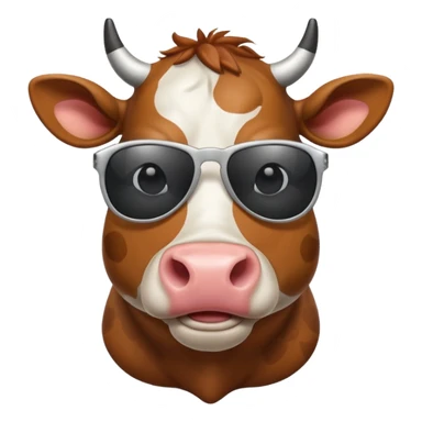 Cow with a shisty and sun glasses  sticker