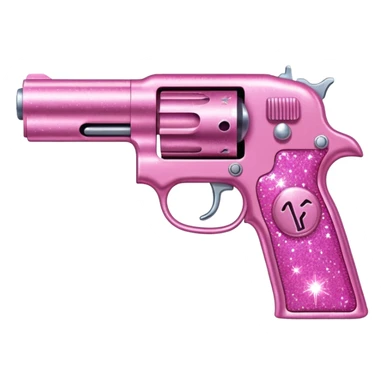 Pink glitter pistol sticker