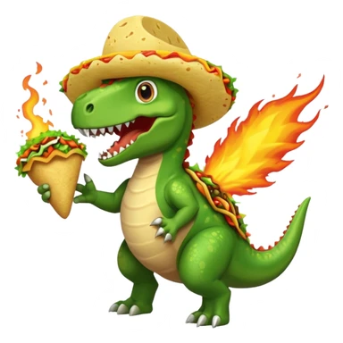 Dinosaur farting out a explosion with a taco in hand  sticker