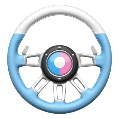 steering wheel with transgender pride flag colors with bdsm implification sticker