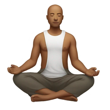 white man meditating sticker