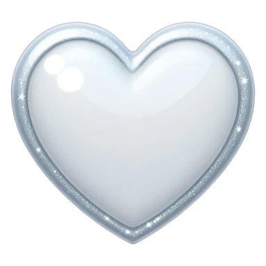 white heart with a sparkle effect sticker
