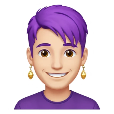 purple haired man with earrings sticker