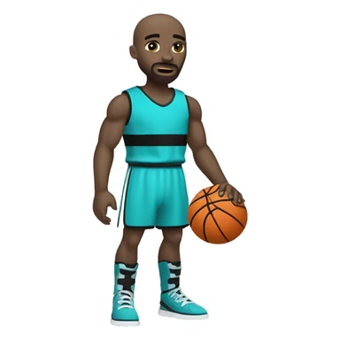 White skinned Gladiator playing basketball wearing black Aqua purple sticker