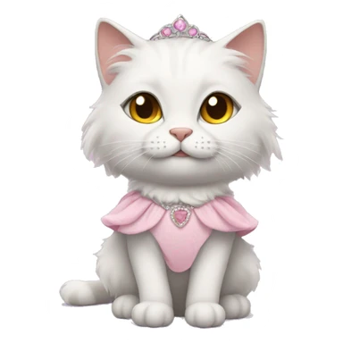 fluffy cat in a princess dress  sticker