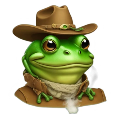Smoking cowboy frog sticker