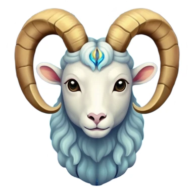 "A digital illustration of the Aries zodiac sign, a majestic ram with glowing horns, incorporating the color #00d9ff prominently in its design, celestial background, mystical and cosmic atmosphere" sticker