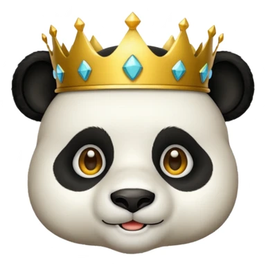 panda face with a crown sticker