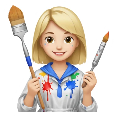 girl painter sticker